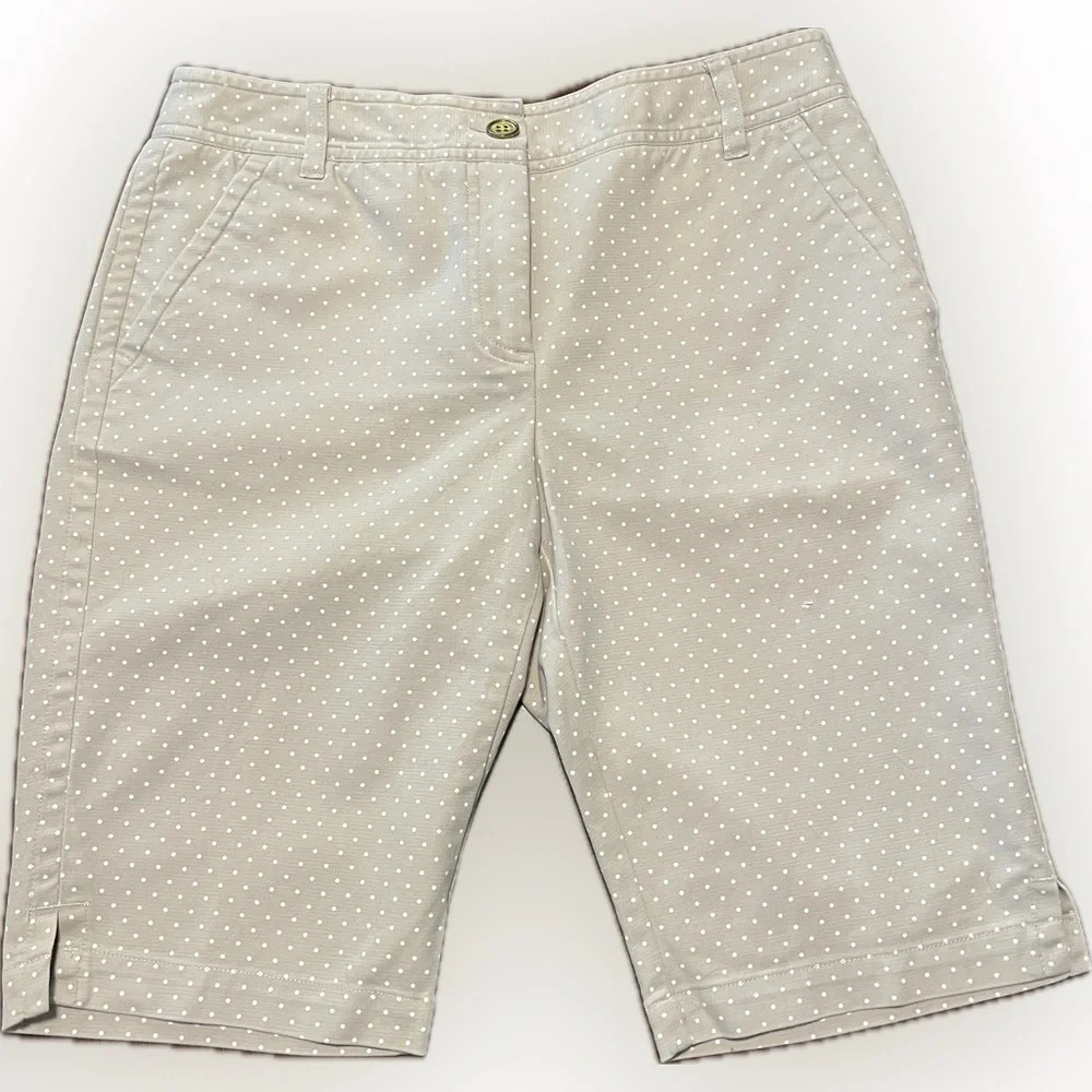 Charter Club Women's Slim It Up Beige/White Polka Dot Shorts, Size 4
